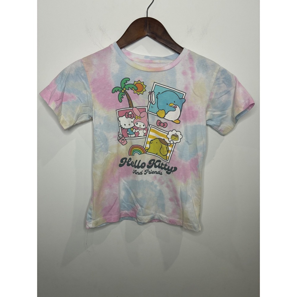 Sanrio Hello Kitty and Friends Tie Dye Graphic T-Shirt Kids Size S 6/6X Pastel